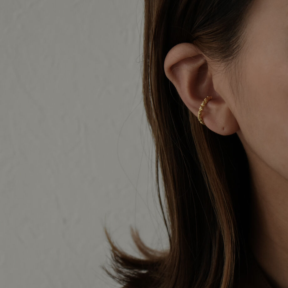 mb-earcuff-02015 SV925 ギャザーモチーフ イヤーカフ シルバー925