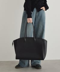 bag2-02669　フェイクレザー BIG トート バッグ　キャメル　ブラウン　ブラック