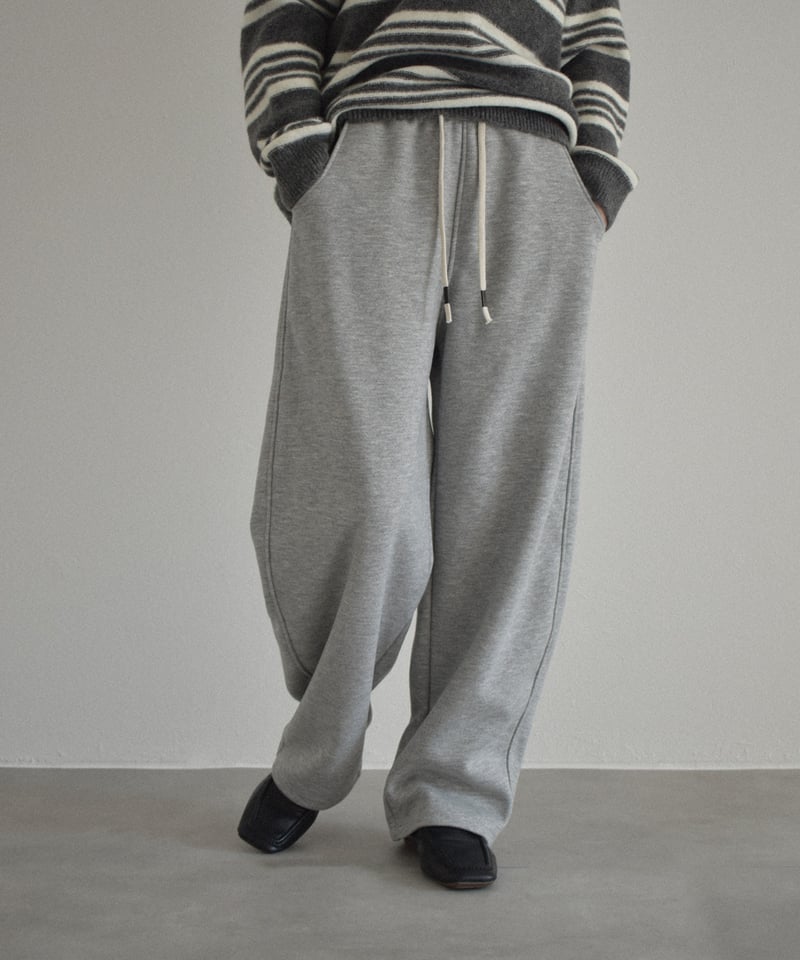 bottoms-02312 裏起毛 リラックス カーブ パンツ エクリュ ライト