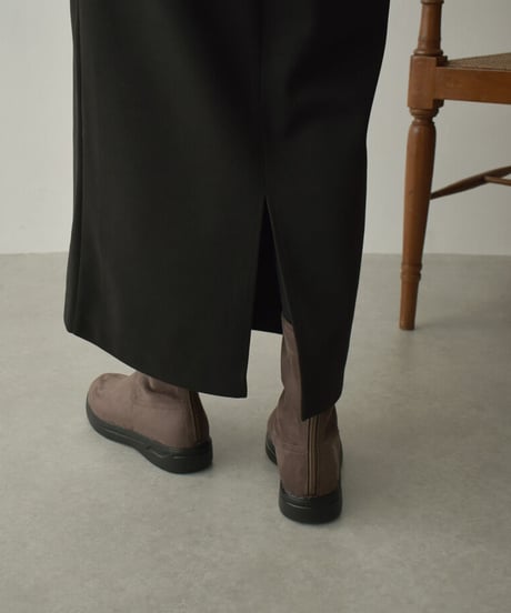shoes-02168　軽量EVAソール  スエードフラットショートブーツ　ブラウン　ブラック