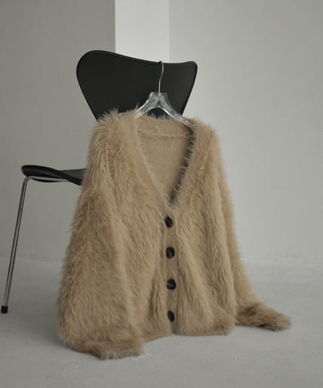 knit-07001 　シャギー ボリューム ニット カーディガン