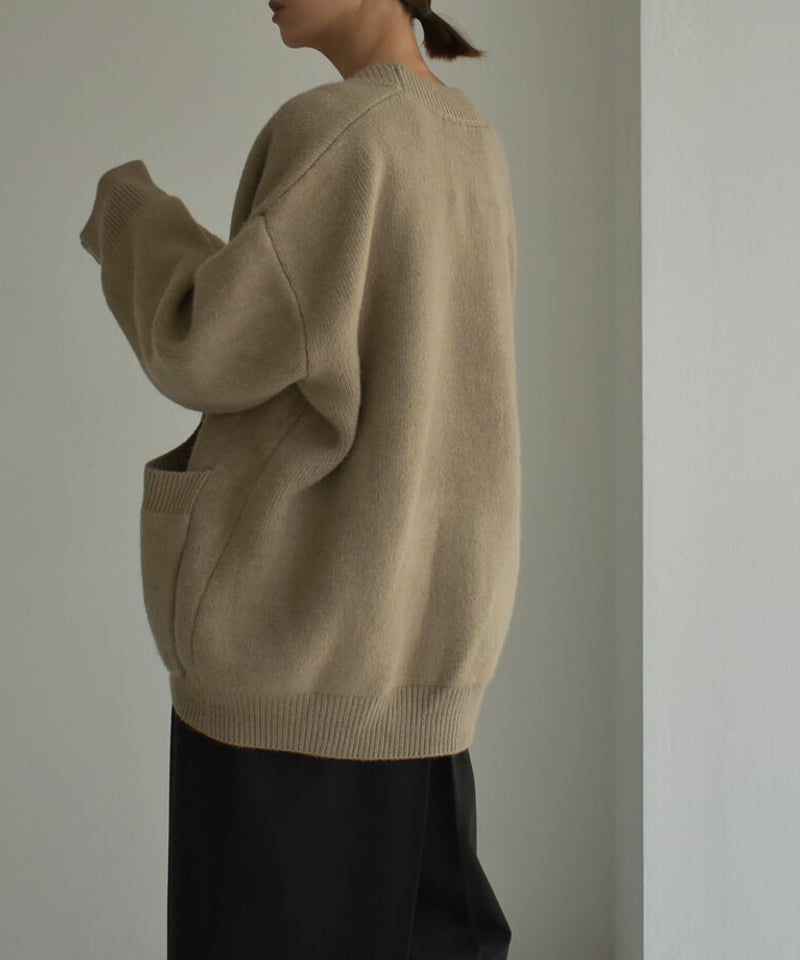 knit-02209 ヘビーウェイト ニット カーディガン モカグレージュ knit-02209 ヘビーウェイト ニット カーディガン モカグレージュ