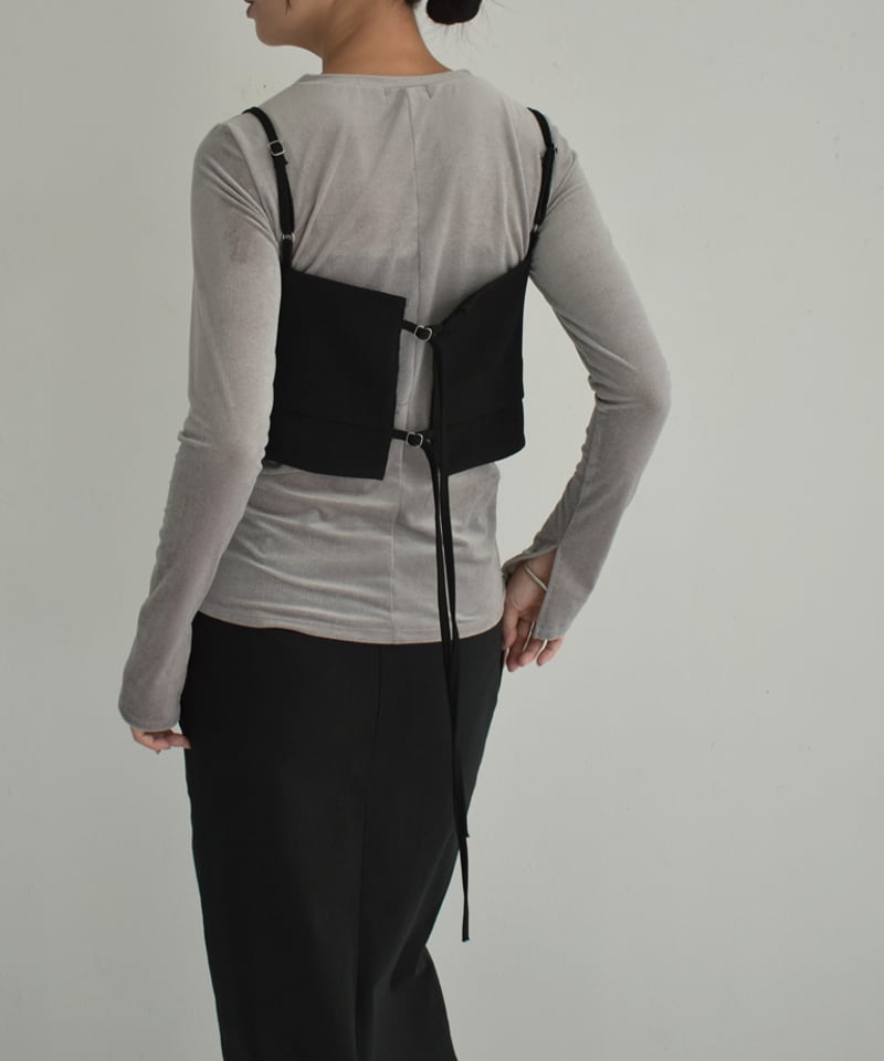 UNDERNEATH レーヨンストレッチ バックジップビスチェ UNDERNEATH レーヨンストレッチ バックジップビスチェ