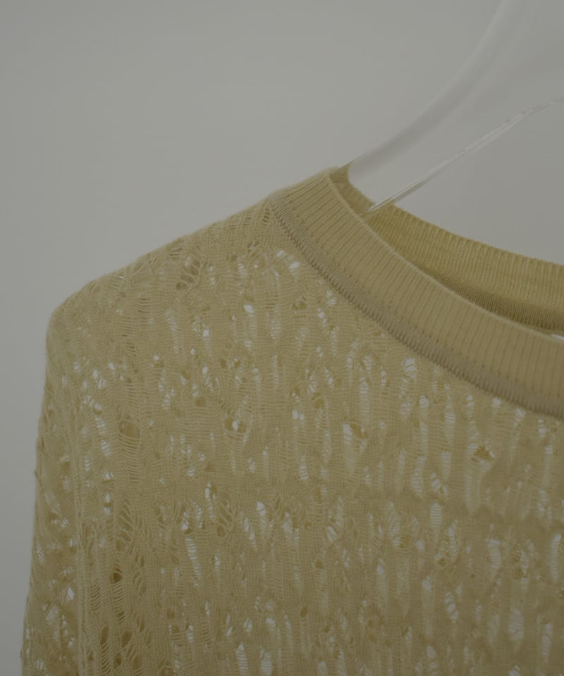 nh-knit-02374 レース ニット トップス オフホワイト イエローベージュ