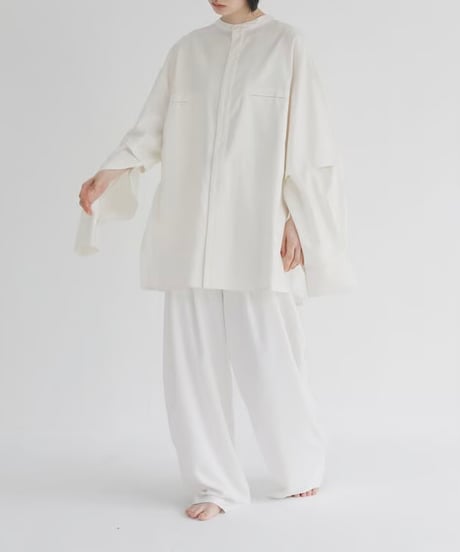 【STUDIO ENUL】 2way band collar shirt　100002