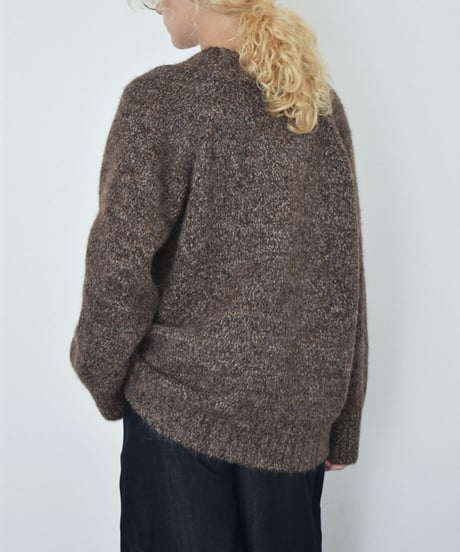 knit-02397　オーバー ニット カーディガン　ピンク　ブラウン　ブルー　グレー