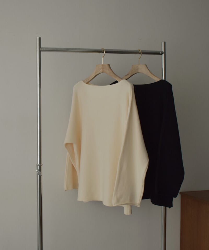 knit-02197 オーバーサイズ ボートネックニット アイボリー knit-02197 オーバーサイズ ボートネックニット アイボリー