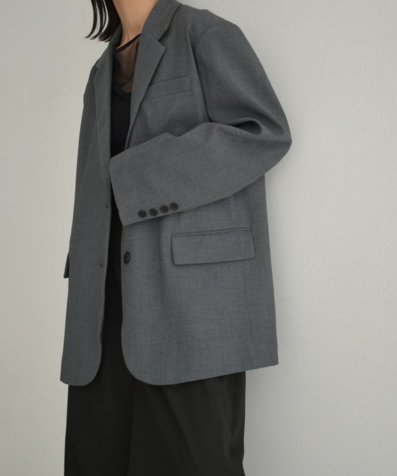jacket-02015 オーバーサイズ テーラード ジャケット グレー ブラック