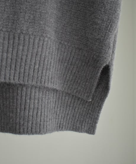 knit-02279　Uネック ニット べスト　グレー　ブラウン　ブラック