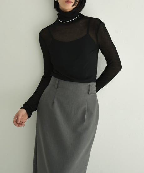 tops-02524　シアータートルネックトップス　ホワイト　ベージュ　グレー　ブラック