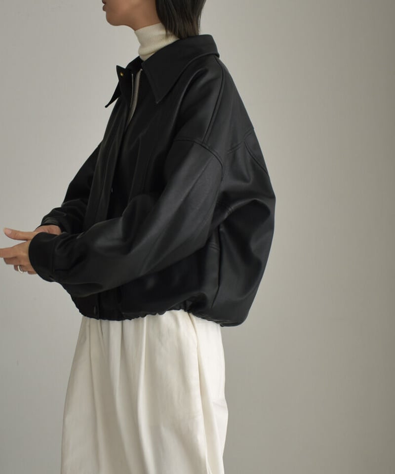 outer-02066 ヴィーガンレザーショートジャケット グレージュ outer-02066 ヴィーガンレザーショートジャケット グレージュ