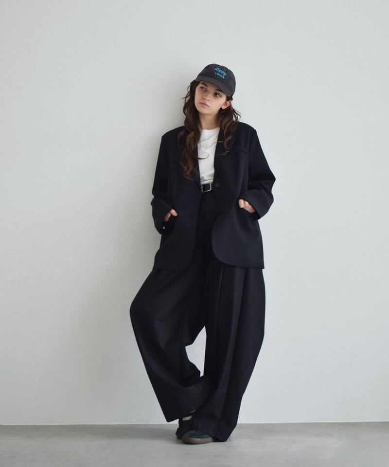 jacket-02029 オーバーサイズ テーラード ジャケット ブラック | L a v
