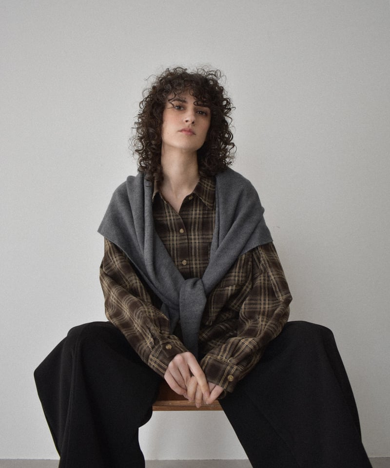 tops-02576 フランネル チェックシャツ ブラウン ブラック | L a v i s