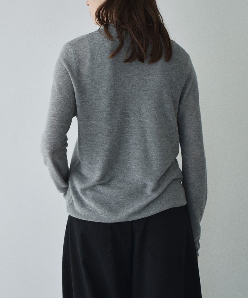 nh-knit-02380 リネン混 シアー ニット カーディガン エクリュ グレー
