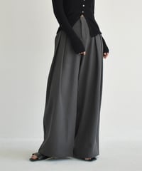 グレーLサイズのみ 3月中旬入荷分　予約販売　bottoms-02251　インタック ワイドパンツ　ブラウン　グレー