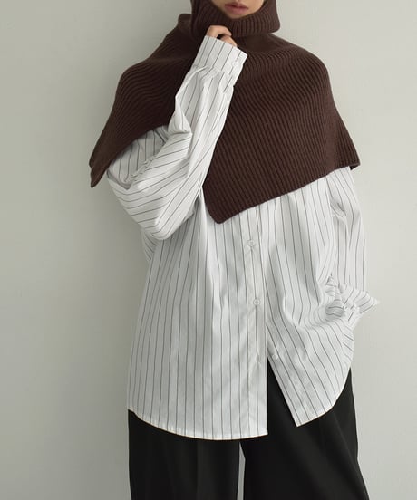 neckwarmer-02008　ネックウォーマー　エクリュ　ブラウン　グレー　ブラック