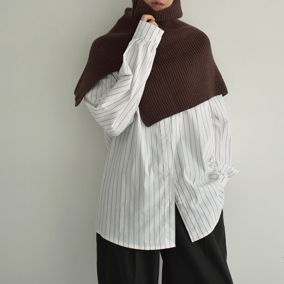 grancy Collar Neck Warmer 付け襟ネックウォーマー 茶 grancy Collar Neck Warmer 付け襟ネックウォーマー 茶