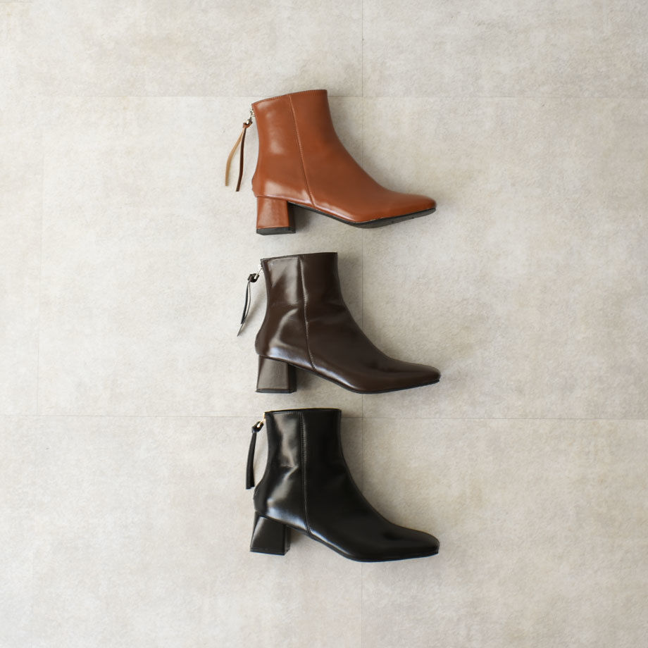 shoes-02086 ショートブーツ スクエアトゥ ヒール ブラウン shoes-02086 ショートブーツ スクエアトゥ ヒール ブラウン