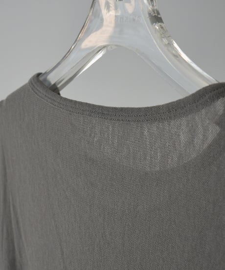 nh-tops-02569　ロングスリーブ シアーカットソー　エクリュ　グレー　ブラウン　ブラック