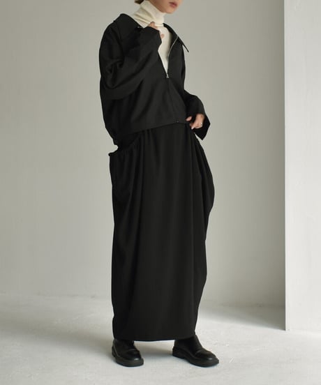 outer-02064　 ジップ ショート ジャケット　グレー　ブラック