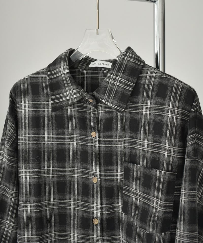 tops-02576 フランネル チェックシャツ ブラウン ブラック | L a v i s