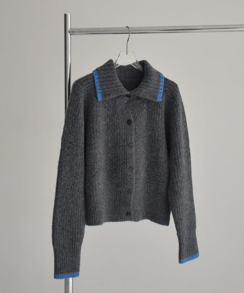 knit-02349 バイカラー 2wayネック ニット グレー ブラウン | L a v i