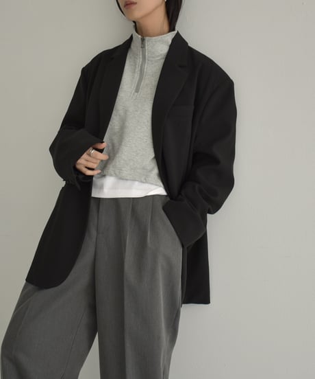 jacket-02015　オーバーサイズ テーラード ジャケット　グレー　ブラック