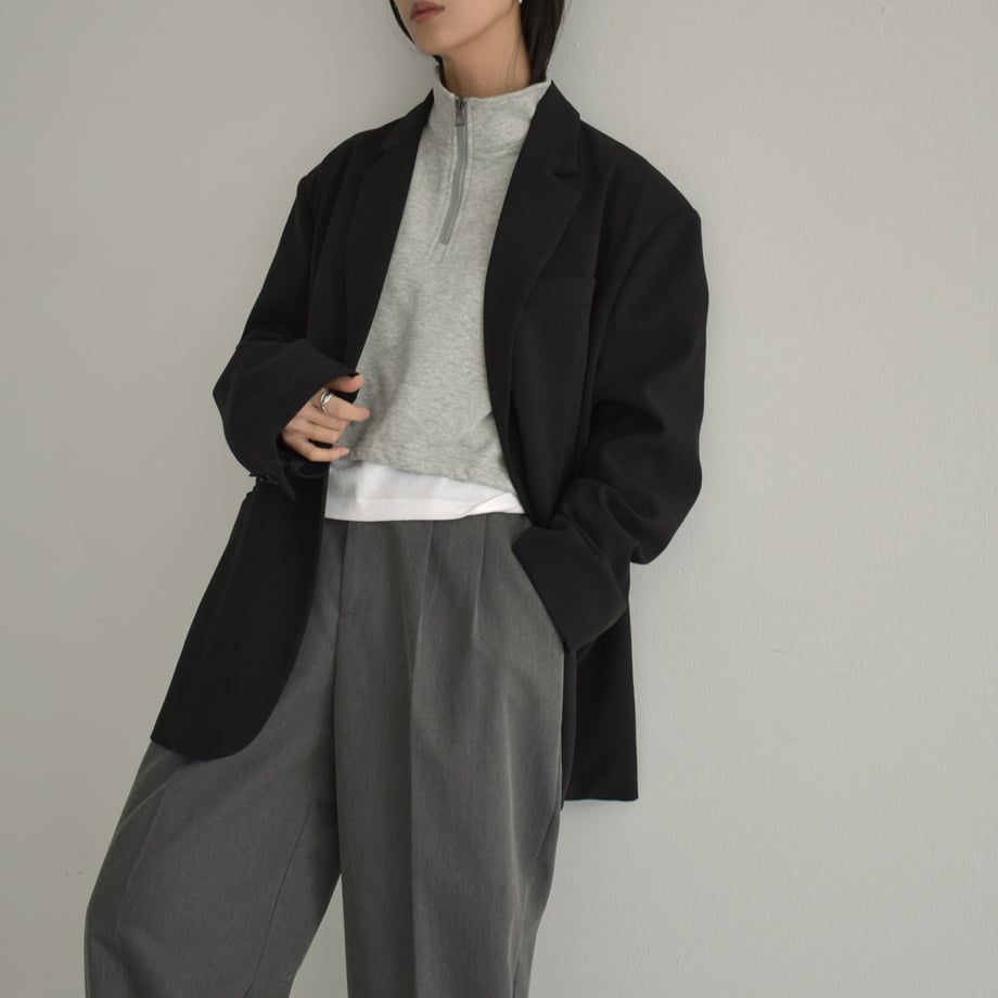 新品☆タグ付きakane グレー テーラードジャケット オーバーサイズ 