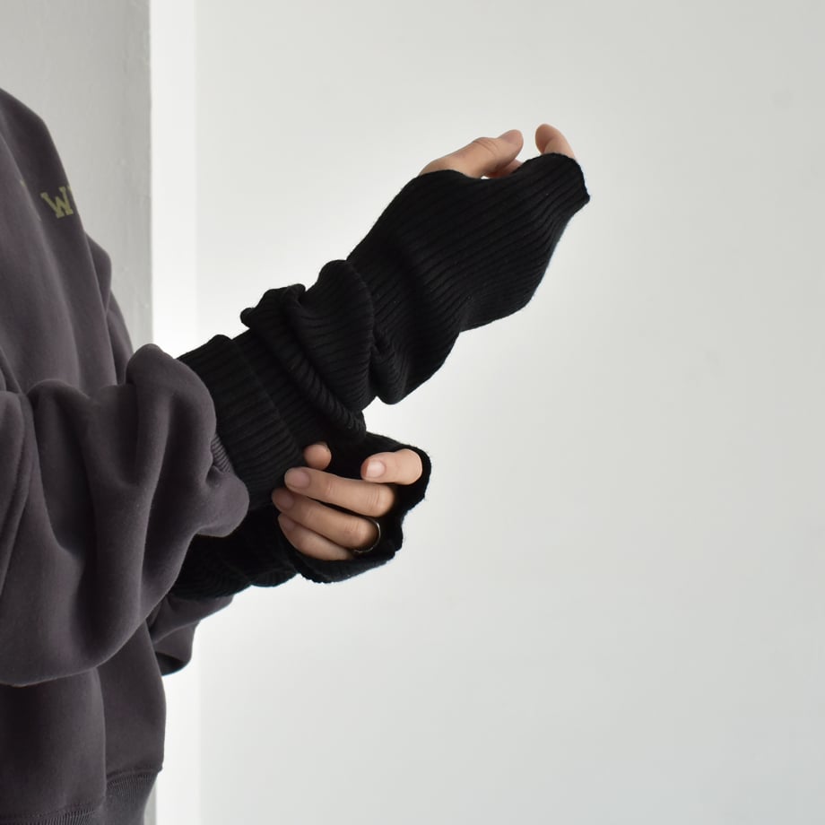 mb-gloves-02012 ロングタイプ リブアームウォーマー エクリュ グレー