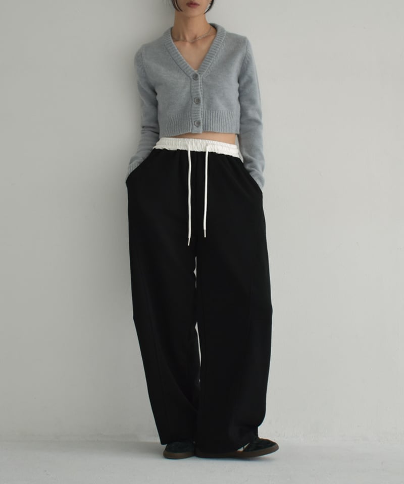 knit-02281 ショート カーディガン グレー ネイビー ブラック