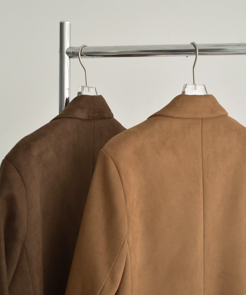 jacket-02021 フェイクスエード テーラード ジャケット キャメル