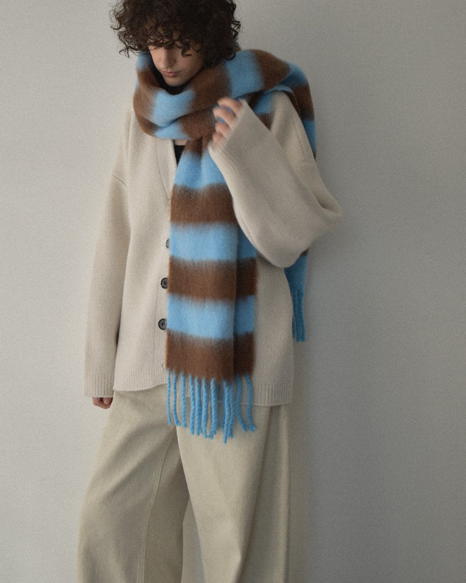 bargiee ボーダー マフラー ブラウン bargiee ボーダー マフラー ブラウン