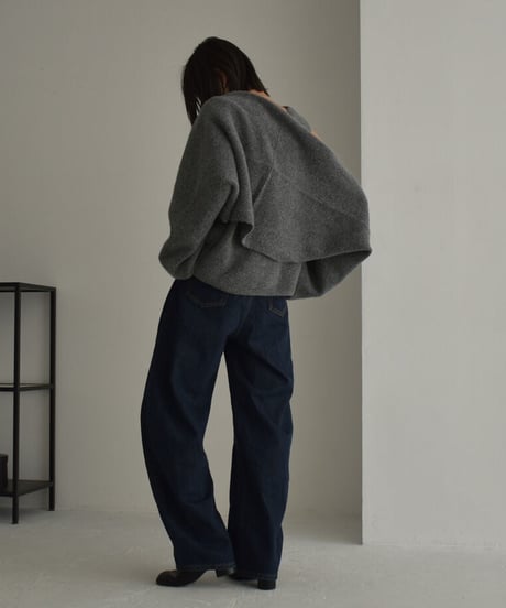 knit-02245　ボリュームスリーブ ショートボレロ　ニットベストセット　エクリュ　グレー　ブラック