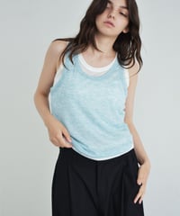 nh-tops-02610　シアー レイヤード タンクトップ セット　ブルー　グレー　ネイビー