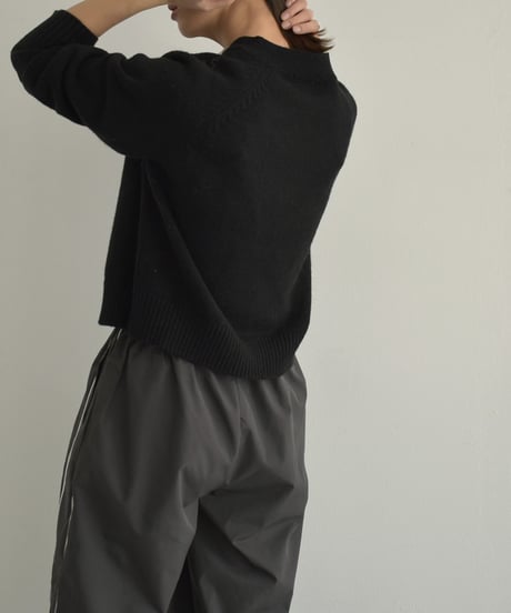 knit-02269　ジップ ニット カーディガン　グレー　ブラック