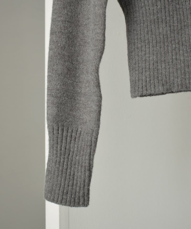 knit-02277 くるみボタン カーディガン グレー ブラック | L knit-02277 くるみボタン カーディガン グレー ブラック | L