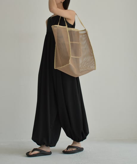 nh-bag2-02492　ビッグ シアーバッグ　モカベージュ　ブラック