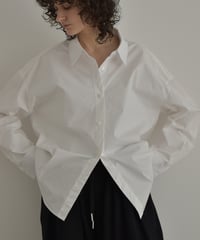 tops-02583　オーバーサイズ レギュラーシャツ　ホワイト　ピンク