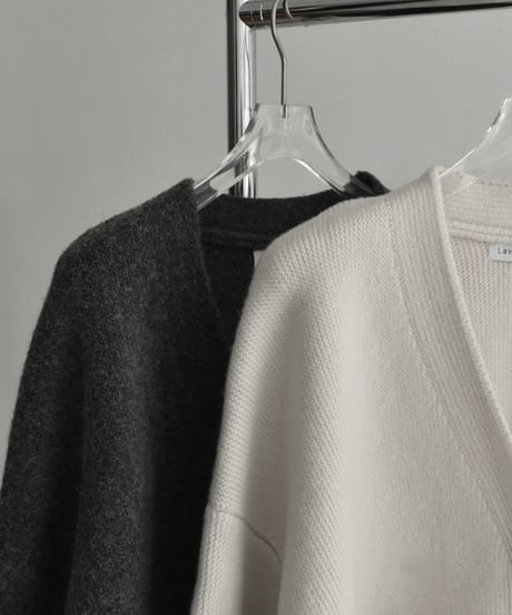 knit-02351　オーバーサイズ ニットカーディガン　エクリュ　グレー