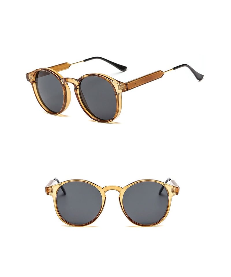 sunglasses-02036 UV400 クリアフレームサングラス ダークブラウン