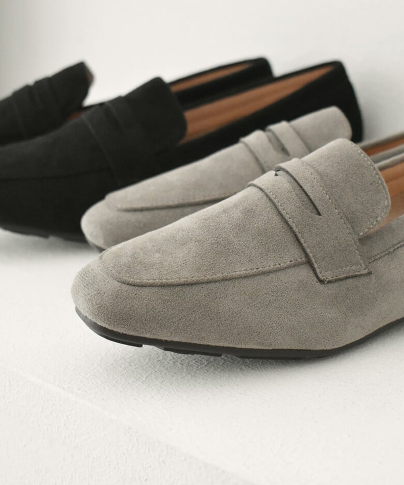 shoes-02145 クッション仕様 スエードローファー グレージュ shoes-02145 クッション仕様 スエードローファー グレージュ