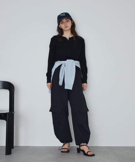nh-knit-02376　クルーネック ニット カーディガン　ホワイト　ブルー　グレー　ブラック