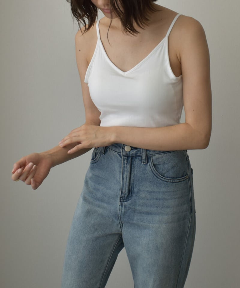 nh-tops-02340 バックオープン カップ付き キャミソール ホワイト  