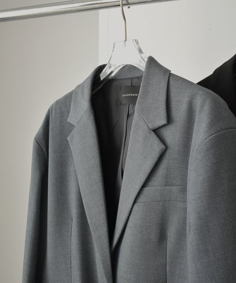 jacket-02015　オーバーサイズ テーラード ジャケット　グレー　ブラック
