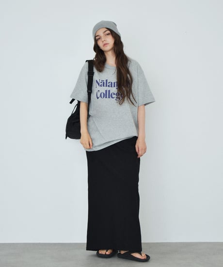 nh-tops-02614　 オーバーサイズ カラーロゴ Tシャツ　ホワイト　グレー　クリーム
