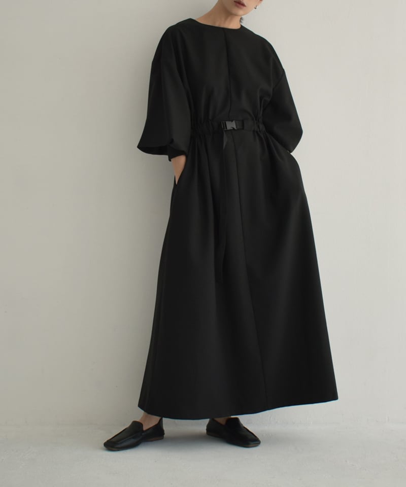 onepiece-12013 ウエストベルト ワンピース グレー ブラック | L a v i