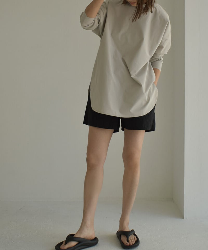 mb-swim-02450 ナイロンタフタ スイムショートパンツ キャメルベージュ