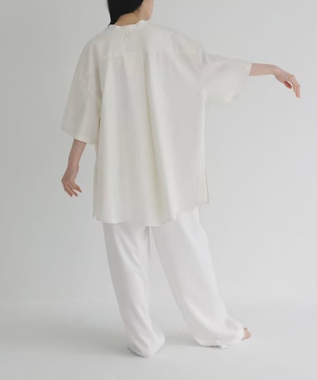 【STUDIO ENUL】 2way band collar shirt　100002