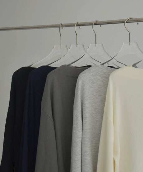 knit-02340　ボートネック ニット プルオーバー　エクリュ　ライトグレー　ネイビー　チャコール　ブラック