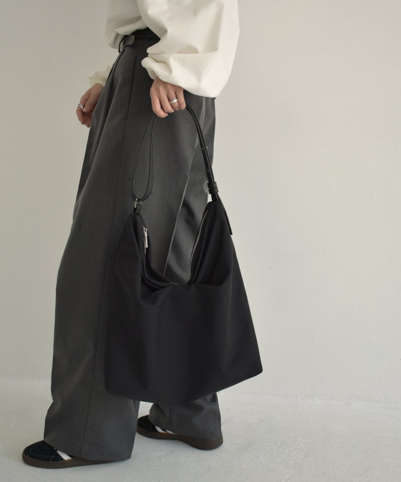 bag2-02648 タックデザイン 撥水 ナイロン ビッグトートバッグ